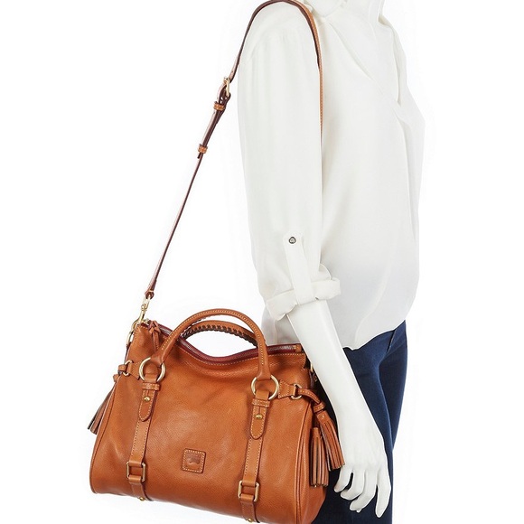 Dooney & Bourke Tan Florentine Satchel with Gold Accents